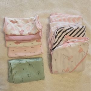 Baby girl bath towels, burp towels, and swaddle blanket 👶👶👶🍼🍼🍼
